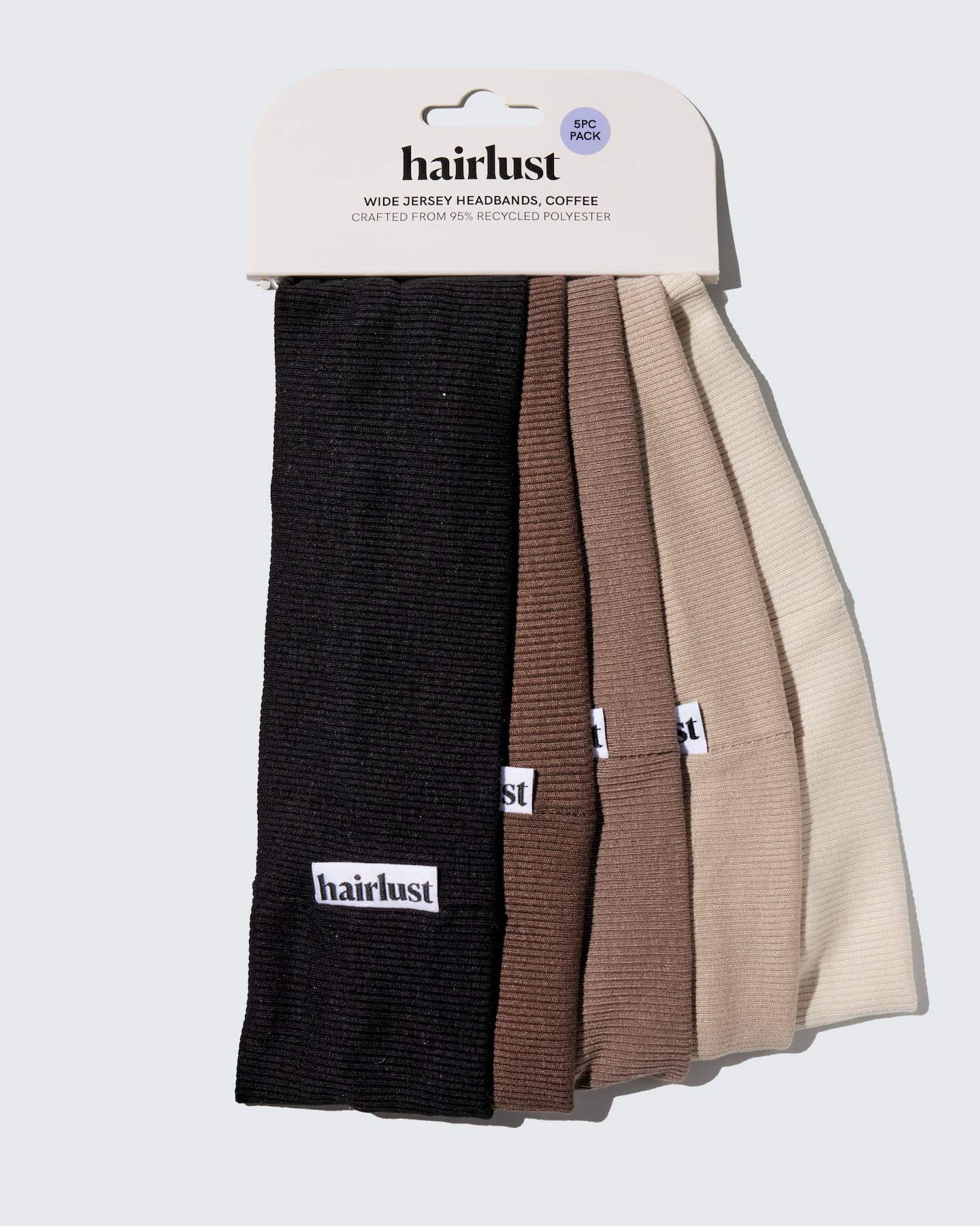 Wide Jersey Headbands, 5-Pack, Coffee - SEK 179 - Spara 25%